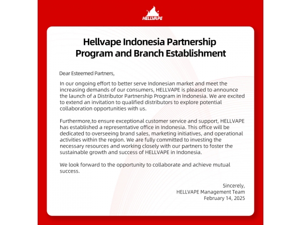 Hellvape Indonesia Partnership Program  and  Branch Establishment